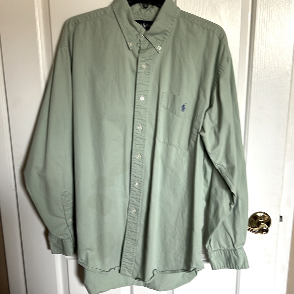 Ralph Lauren Blake Men’s long sleeve button down shirt Cotton color mint Large
